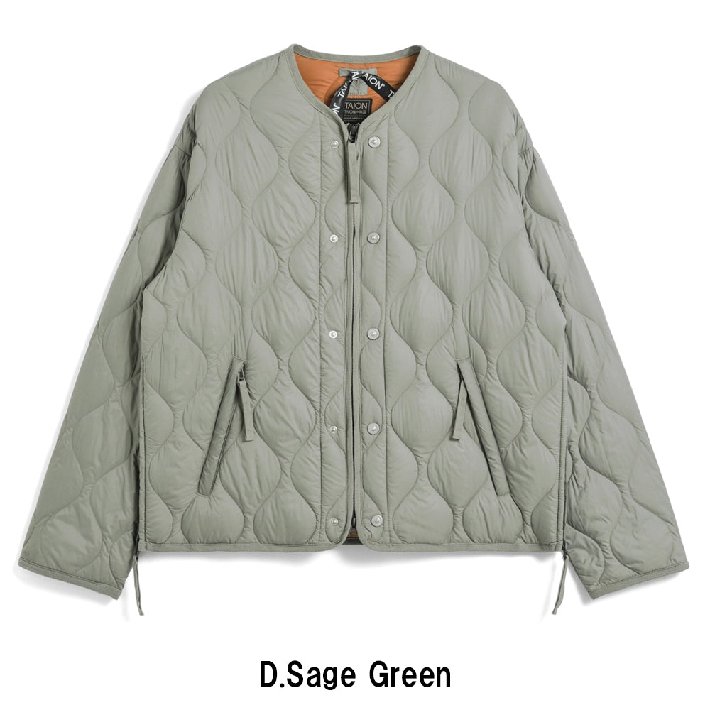 ミリタリー M65 ライナーWジップ ショートダウンジャケット-ソフトシェル TAION-M65LSZBML-1SH