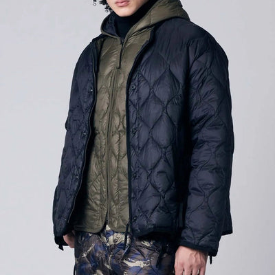 ミリタリー M65 ライナーWジップ ショートダウンジャケット-ソフトシェル TAION-M65LSZBML-1SH