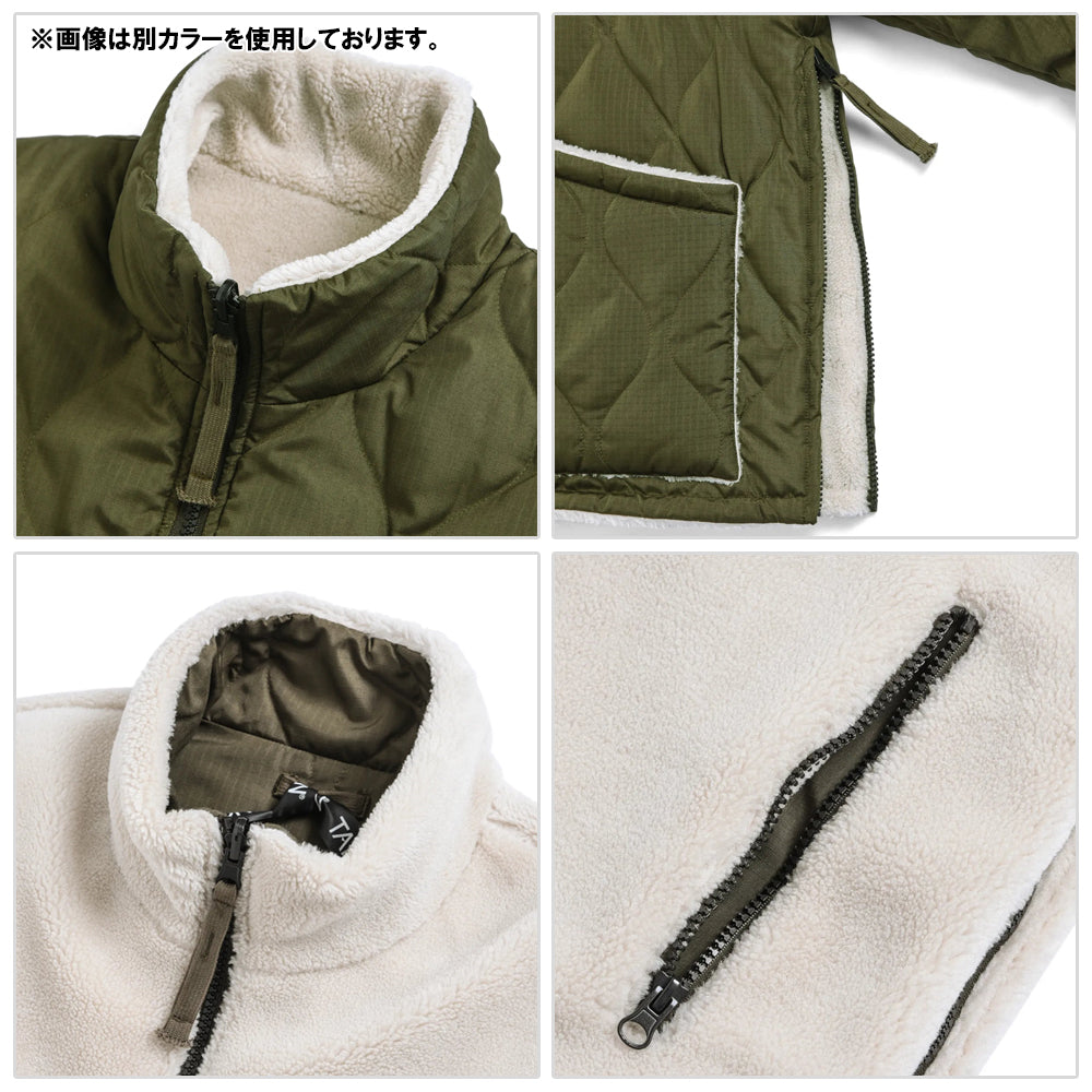 ミリタリー リバーシブル ハイネック ダウンジャケット TAION-R102BML-1