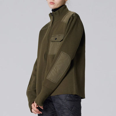 ノンダウン ミリタリー Wジップ ハイネック ニット TAION-KN102WZML-1