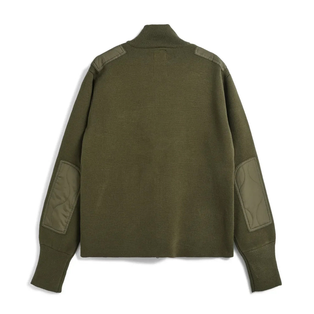 ノンダウン ミリタリー Wジップ ハイネック ニット TAION-KN102WZML-1