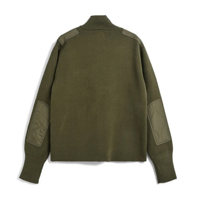 ノンダウン ミリタリー Wジップ ハイネック ニット TAION-KN102WZML-1