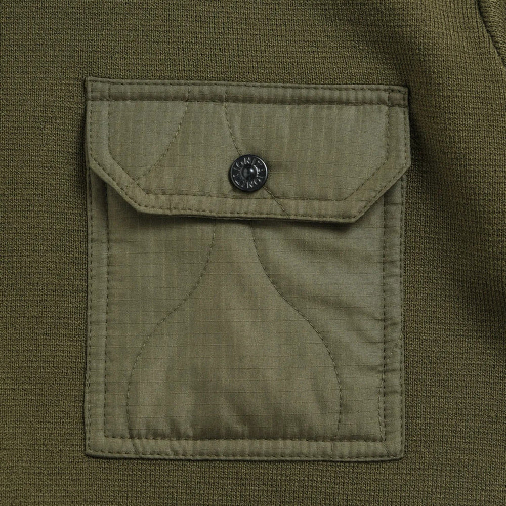 ノンダウン ミリタリー Wジップ ハイネック ニット TAION-KN102WZML-1