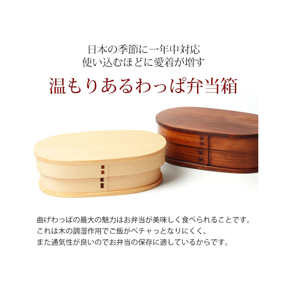 みよし漆器 | 曲げわっぱ お弁当箱 紀州内朱塗り 600ml 小判型(白木/漆