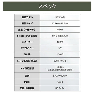 MUZEN ミューゼン ワイルドミニ 第3世代ブルートゥーススピーカー