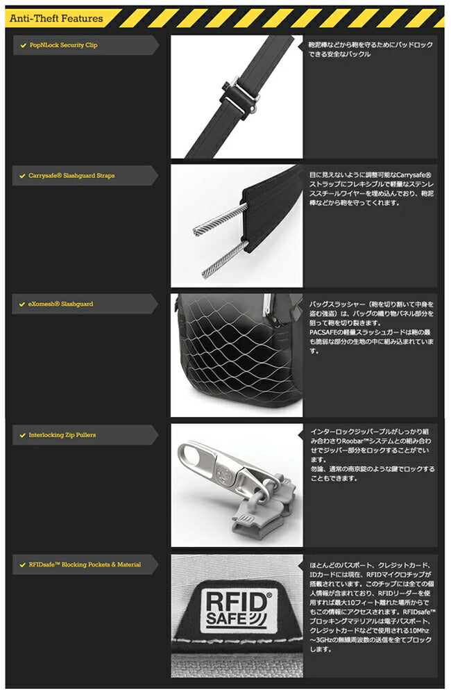 pacsafe パックセーフ RFIDセーフ テッククロスボディ 12970385