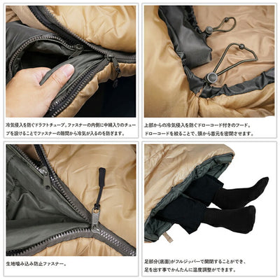 Snugpak スナグパック ベースキャンプ スリープシステム スクエア ライトジップ デザートタン×オリーブ SP11707DO