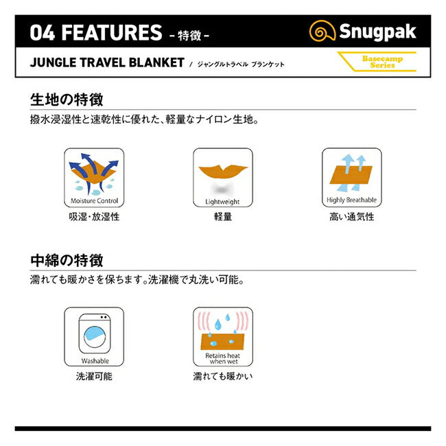 Snugpak スナグパック ジャングルトラベルブランケット ブラック SP00992BK