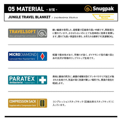 Snugpak スナグパック ジャングルトラベルブランケット ブラック SP00992BK