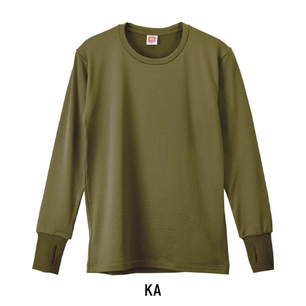 瞬暖GRID-TEC+ Crew-neck Thumbhole クルーネックサムホール GR092EC