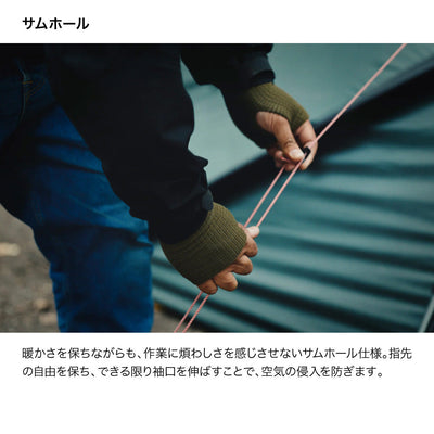 瞬暖GRID-TEC+ Crew-neck Thumbhole クルーネックサムホール GR092EC