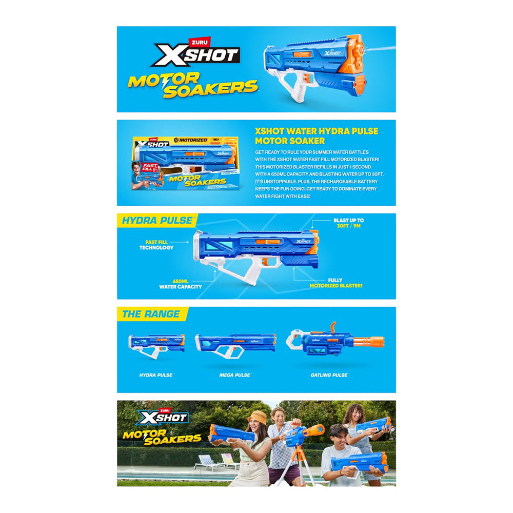 XSHOT - ウォーターガン ハイドラパルス モーターソーカー 118158-2025