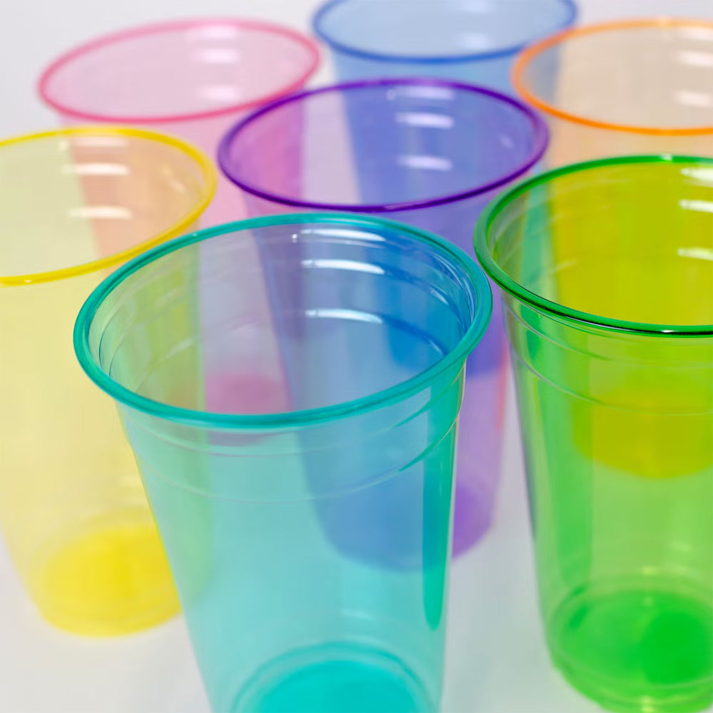 entrex - レインボークリアカップ 600ml 7個セット｜アウトドアカップ