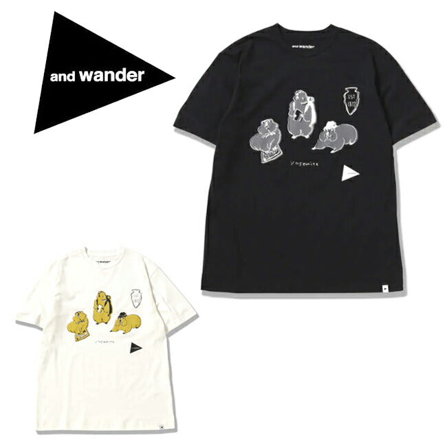 and wander アンドワンダー marmot by YUKO SAEKI short sleeve T 574-1184132