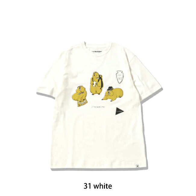 and wander アンドワンダー marmot by YUKO SAEKI short sleeve T 574-1184132