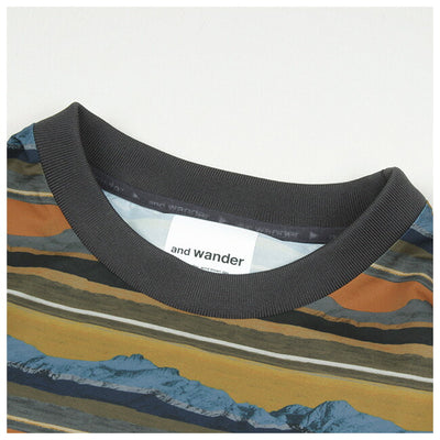and wander アンドワンダー printed UV shield base long sleeve T プリントUVシールドベースロングスリーブティー 574-1153072