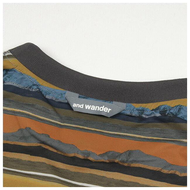 and wander アンドワンダー printed UV shield base long sleeve T プリントUVシールドベースロングスリーブティー 574-1153072