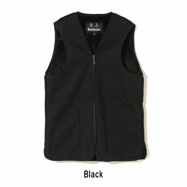 バブアー　ライナーベスト　SL 42 ブラック Barbour バブアー SL FRONT ZIP FUR LINER VEST スリムフィット