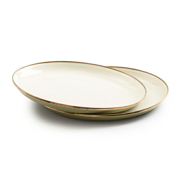 Barebones Living ベアボーンズリビング Enamel 2-Tone Deep Plate 2Set エナメル2トーンプレート 2枚セット 20235055