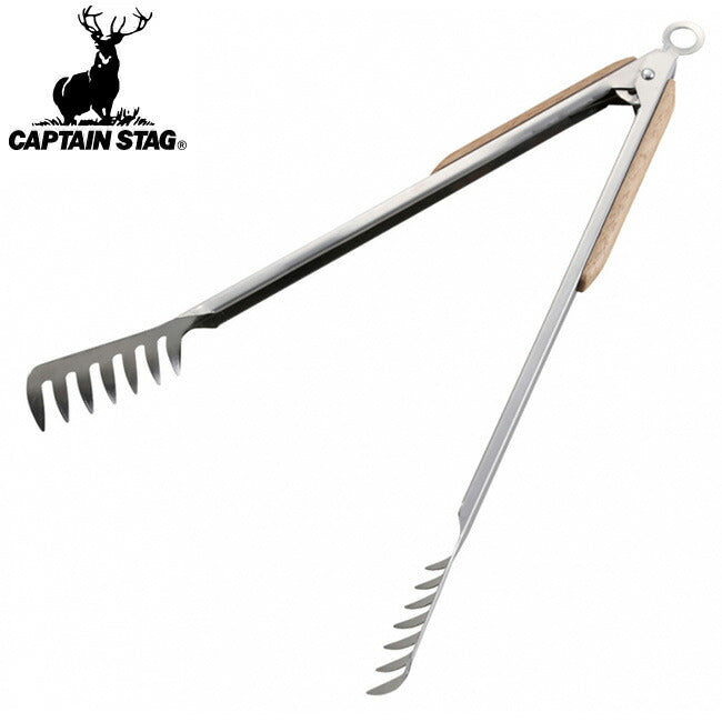 CAPTAIN STAG キャプテンスタッグ BBQウッドグリップパスタトング 35cm UG-3231