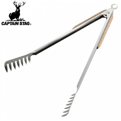 CAPTAIN STAG キャプテンスタッグ BBQウッドグリップパスタトング 35cm UG-3231