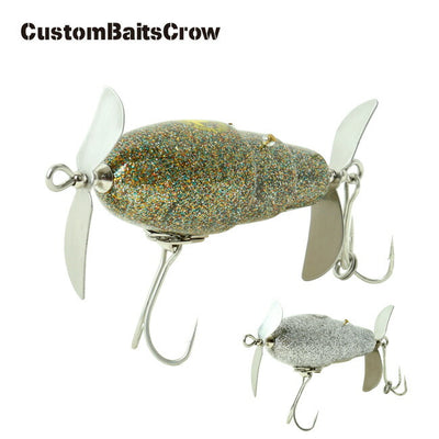 CustomBaitsCrow カスタムベイツクロー ハンドメイド トップウォータールアー ダブルスイッシャー たけのこ