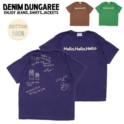 DENIM DUNGAREE デニムアンドダンガリー Vintage Cotton Jersey HELLO Tee ビンテージコットンジャージーハローティー 742413