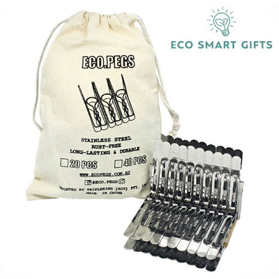 ECO SMART GIFTS エコスマートギフト UNBREAKABLE STAINLESS STEEL PEGS 20PACK アンブレイカブルステンレススチールペグ EP-EP20CS