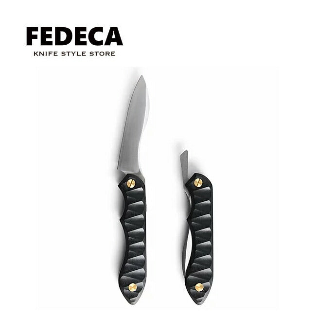 FEDECA フェデカ 折畳式料理ナイフ リップルブラック (ステンレス鋼/銀紙三号) 000838