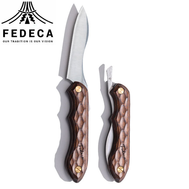 FEDECA フェデカ 折畳式料理ナイフ 名栗ブラウン 001105
