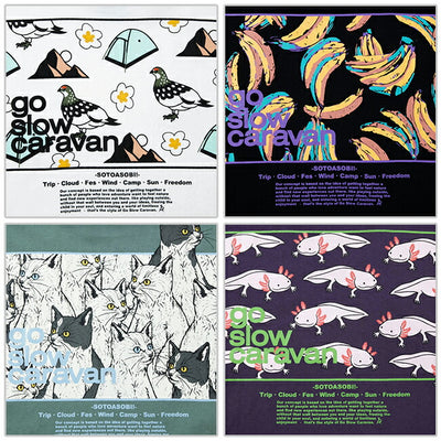 go slow caravan ゴースローキャラバン USA/C スクエアLOGOバックプリントロングスリーブTEE 321901