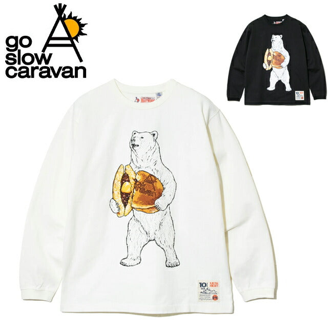 go slow caravan ゴースローキャラバン 超ヘビーUSA/C どら焼きクマロングスリーブ TEE 332802