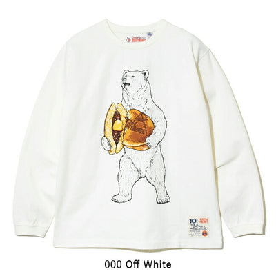 go slow caravan ゴースローキャラバン 超ヘビーUSA/C どら焼きクマロングスリーブ TEE 332802