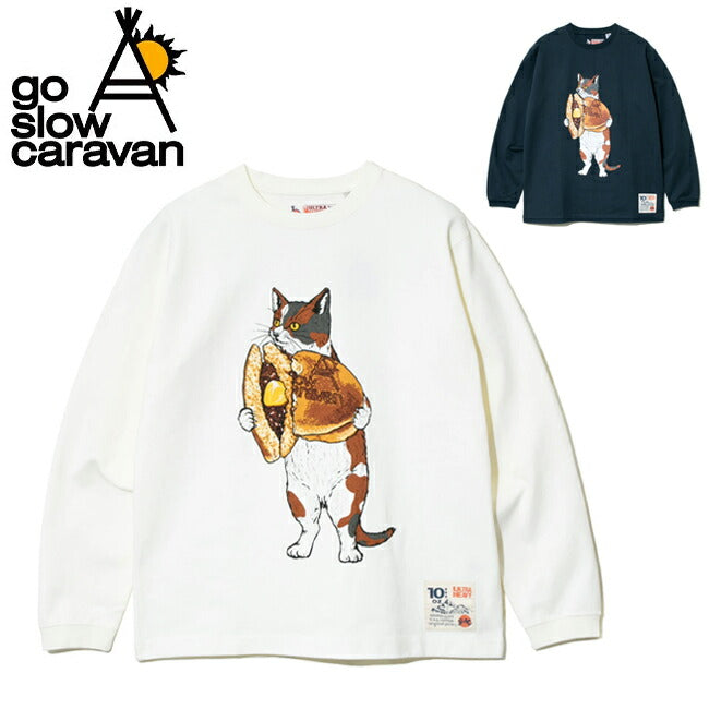 go slow caravan ゴースローキャラバン 超ヘビーUSA/C どら焼き猫ロングスリーブ TEE 332803