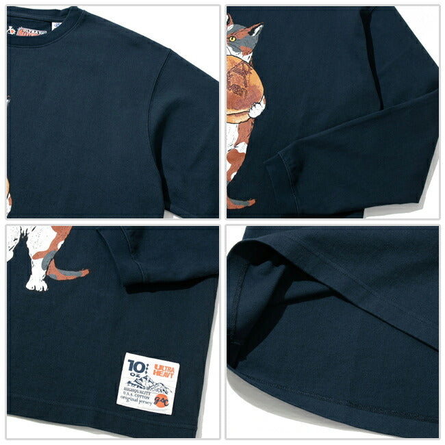 go slow caravan ゴースローキャラバン 超ヘビーUSA/C どら焼き猫ロングスリーブ TEE 332803