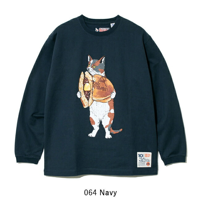 go slow caravan ゴースローキャラバン 超ヘビーUSA/C どら焼き猫ロングスリーブ TEE 332803