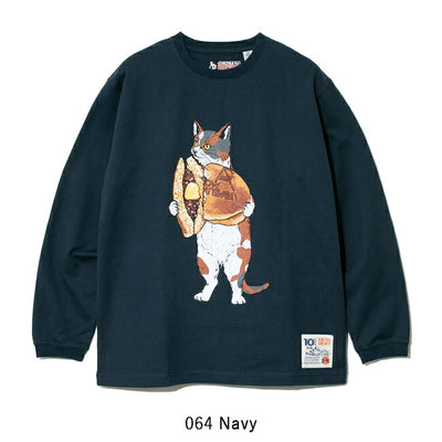 go slow caravan ゴースローキャラバン 超ヘビーUSA/C どら焼き猫ロングスリーブ TEE 332803