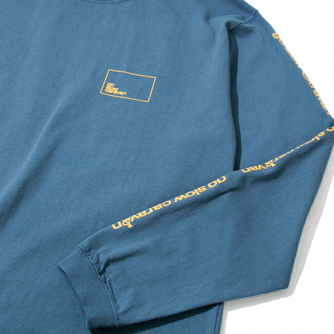 go slow caravan ゴースローキャラバン USA/C スクエアLOGOバックプリント ロングスリーブ TEE 341901