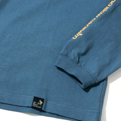 go slow caravan ゴースローキャラバン USA/C スクエアLOGOバックプリント ロングスリーブ TEE 341901
