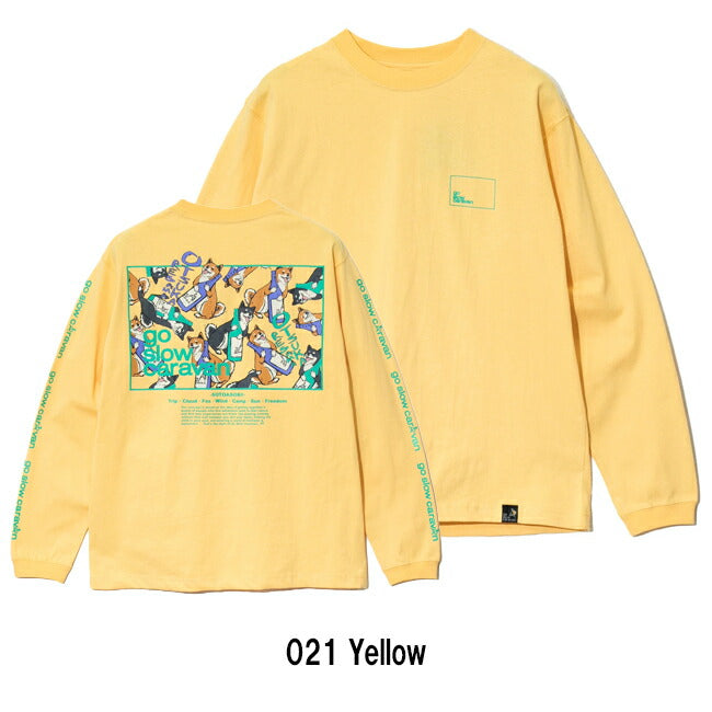 go slow caravan ゴースローキャラバン USA/C スクエアLOGOバックプリント ロングスリーブ TEE 341901