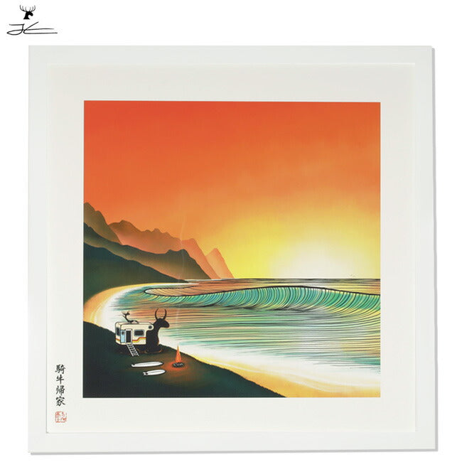 JONAS CLAESSON ジョナスクレアッソン 「十牛図」騎牛帰家 Peacefull easy feeling L(610×610mm)