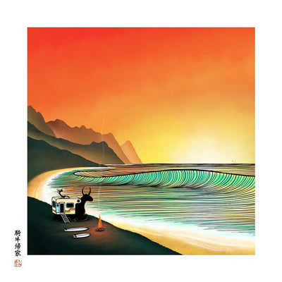 JONAS CLAESSON ジョナスクレアッソン 「十牛図」騎牛帰家 Peacefull easy feeling L(610×610mm)