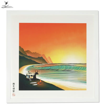 JONAS CLAESSON ジョナスクレアッソン 「十牛図」騎牛帰家 Peacefull easy feeling L(610×610mm)
