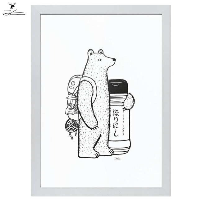 JONAS CLAESSON ジョナスクレアッソン ほりにしBEAR A2 額(白)セット
