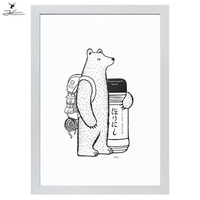 JONAS CLAESSON ジョナスクレアッソン ほりにしBEAR A2 額(白)セット