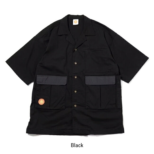 JONAS CLAESSON ジョナスクレアッソン Big Silhouette Nylon Open Collar Shirt ビッグシルエットナイロンオープンカラーシャツ