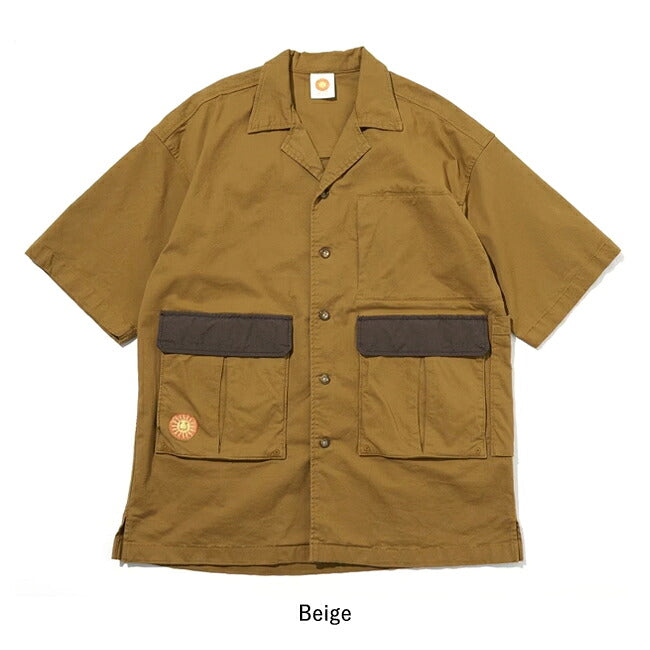 JONAS CLAESSON ジョナスクレアッソン Big Silhouette Nylon Open Collar Shirt ビッグシルエットナイロンオープンカラーシャツ