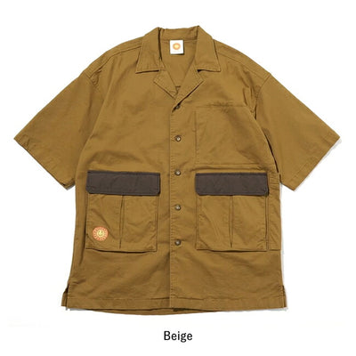 JONAS CLAESSON ジョナスクレアッソン Big Silhouette Nylon Open Collar Shirt ビッグシルエットナイロンオープンカラーシャツ