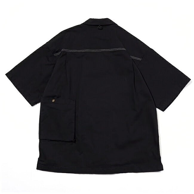 JONAS CLAESSON ジョナスクレアッソン Big Silhouette Nylon Open Collar Shirt ビッグシルエットナイロンオープンカラーシャツ