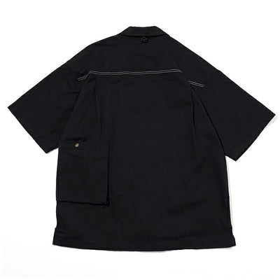 JONAS CLAESSON ジョナスクレアッソン Big Silhouette Nylon Open Collar Shirt ビッグシルエットナイロンオープンカラーシャツ